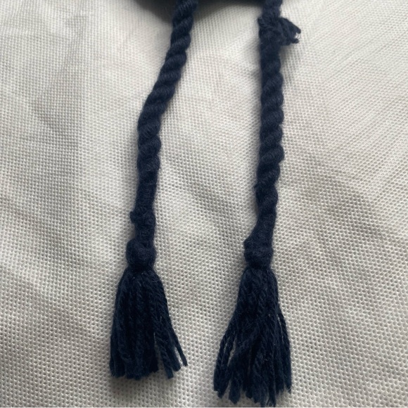 VTG American Eagle Knit Toboggan Beanie Hat One Size Wool Blend Pom Pom Poof - Picture 9 of 11